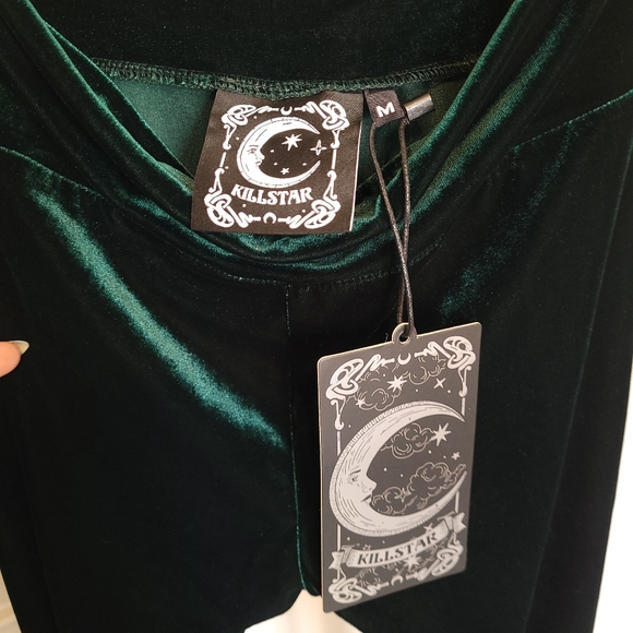 NWT Killstar Hematite Emerald Green Velvet Leggings Women's Medium Small - Picture 6 of 11